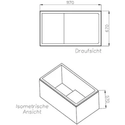 Neuesbad Wannenträger für Ravak Lilia 120x70 SW84402