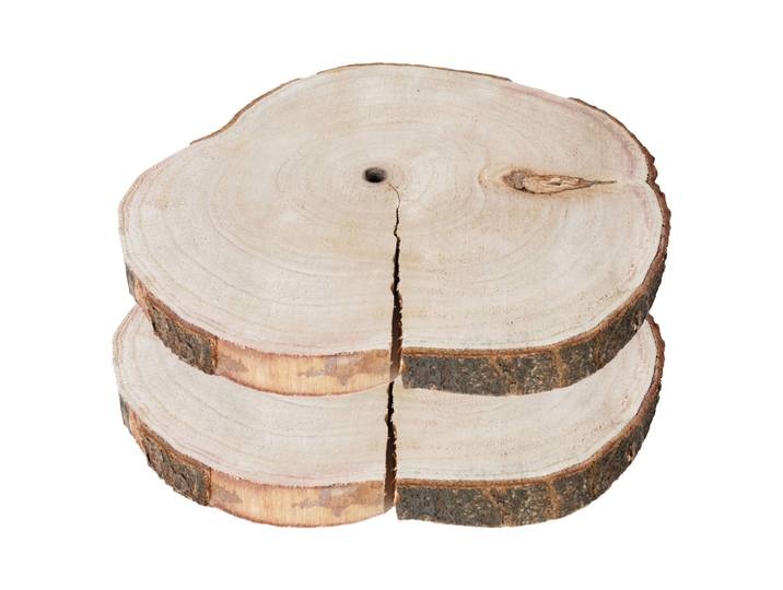 2er-Set Untersetzer aus Holz, Baumstamm Scheiben als Dekoration aus Holz, 31 x 31 x 3 cm