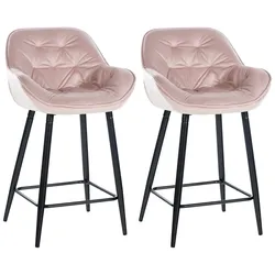 CLP 2er Set Barhocker Gibson Samt   Farbe: pink, Material: Samt