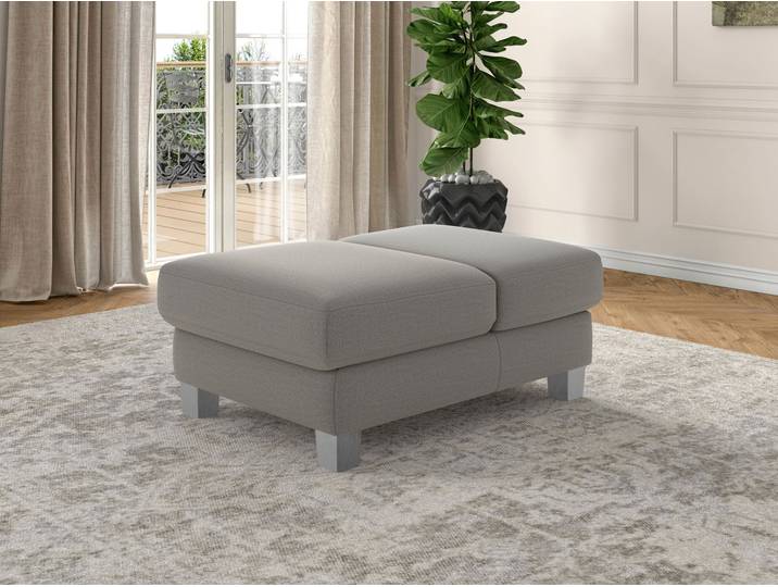Polsterhocker, Grau, 75x46 cm, Struktur, Klappfunktion, Modern, sit&more