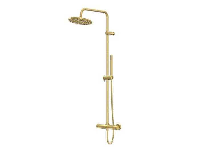 Steinberg Serie 340 Brauseset, mit Thermostatarmatur, EasyClean, Stabhandbrause, 3402721BG, Farbe: Brushed Gold