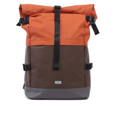 Laptoprucksack MARGELISCH "TEREM 1", Damen, Gr. B/H/T: 28cm x 46cm x 18cm, onesize, orange (braun, orange), Polyethylen, Rucksäcke Laptoprucksack, mit recyceltem PET