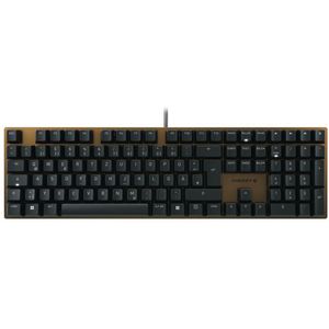 CHERRY Tastatur KC 200 MX Silent Red, mit mechanischem Tastenfeld, schwarz / braun