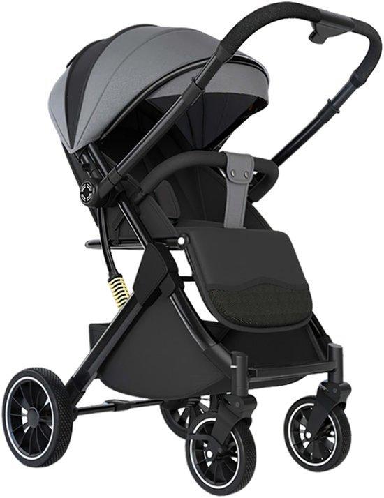Reisebuggy mit Hochlandschaft-Design - Schokabsorber - Licht - Opvoubar - Grau