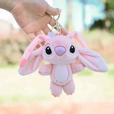 Tiny Tots Teens Trends Cute Stuffed Animal Pendant, Cartoon Stitch Plush Keychain, Angel Doll Bag Charm, Kids Gift For Birthday pink