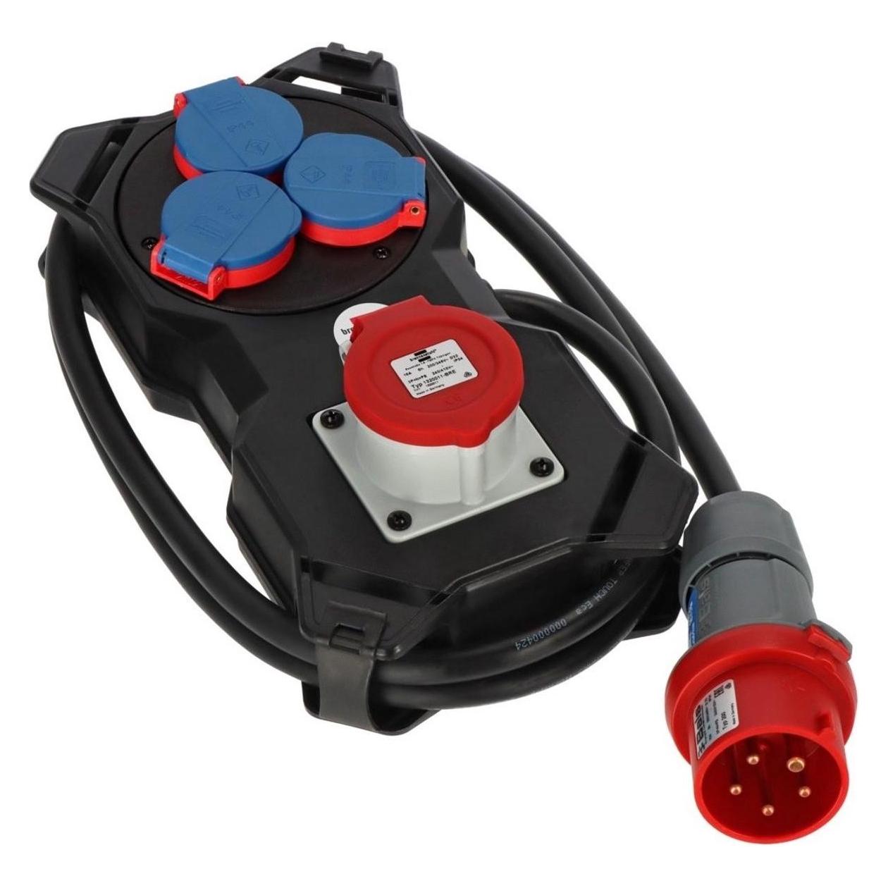 Brennenstuhl 1151610020 Stromverteiler 16A 2m Kabel für Wandmontage IP44 (4x, CEE 7/4) (1151610020)