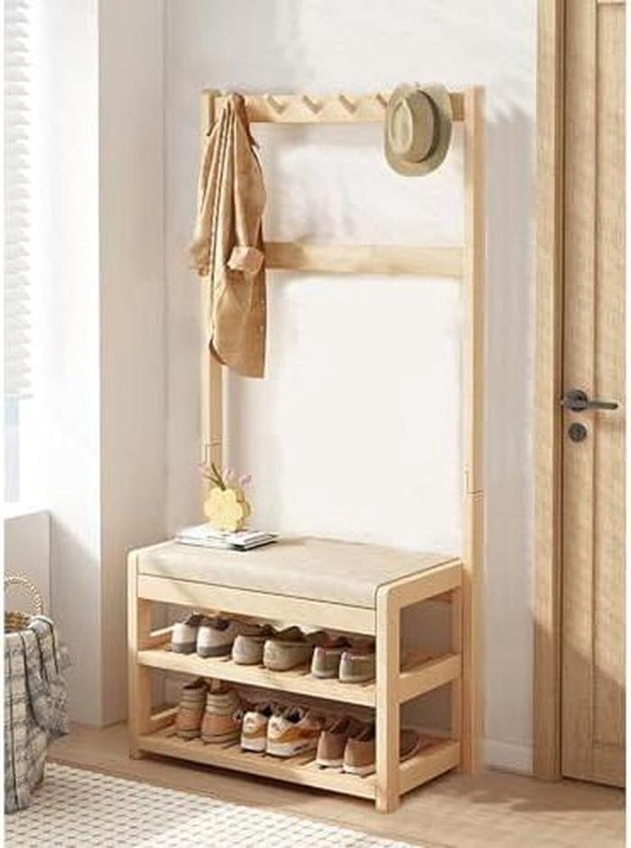 Halboom met Kapstok Entree Meubel Houtkleur Breedte: 60 cm