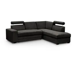 ECKSCHLAFSOFA Roma dunkelgrau rechts
