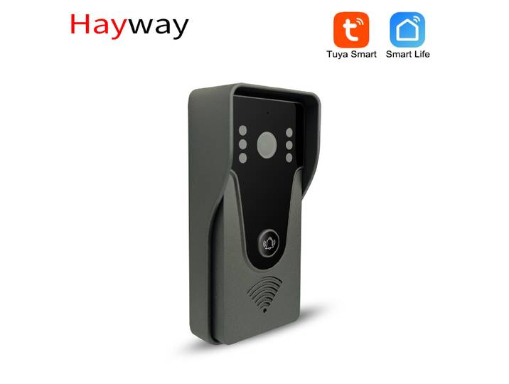 Hayway Panneau d'appel de visiophone à 4 fils 1080P Sonnette de porte extérieure IP65 étanche 110 ° Objectif grand angle de vue Vision nocturne IR