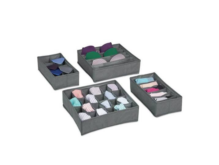 Relaxdays 4-delige lade organizer kledingkast set