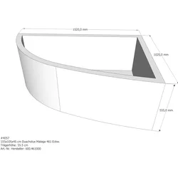 Badewannenträger passend für Duscholux Malaga 155 × 105 × 45 cm
