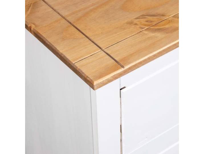 Buffet bas en bois de pin massif - MEN Panama - Blanc - 4 tiroirs - 80x40x83 cm