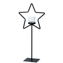 Eisen Windlicht Stern auf Ständer 65