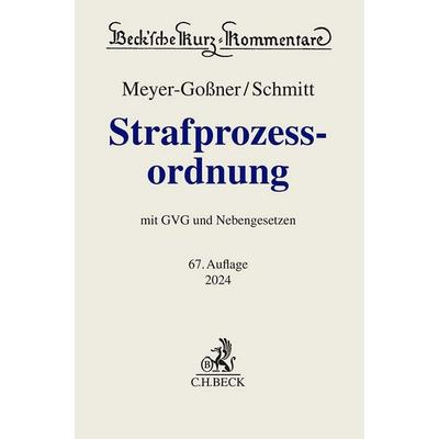 Strafprozessordnung, Gebundene Ausgabe von Bertram Schmitt,Marcus Köhler, C.H. Beck