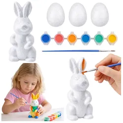 Osterset Styropor-Eier 3-tlg. Hasenfigur bemalt