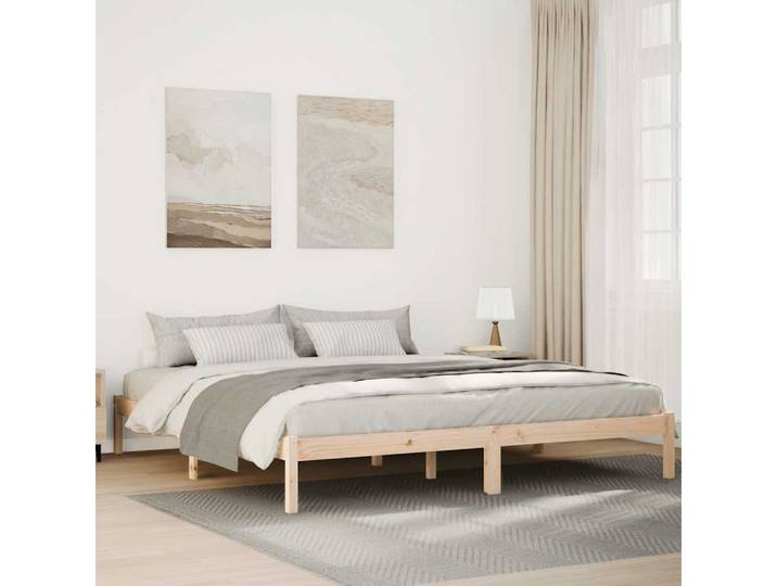 vidaXL Bettgestell vidaXL Extra langes Massivholzbett ohne Matratze 200x220 Kiefernholz