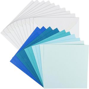 Ideen-mit-Herz Faltkarten Anna, 220g/m², Mint-/Blautöne, 16 x 16 cm, blanko, 10 Karten + 10 Umschläge