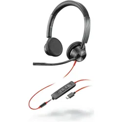 HP Poly Blackwire 3325 Microsoft (Kabelgebunden, USB-C, Microsoft Teams), Office Headset, Schwarz