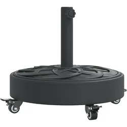 Helloshop26 - Runder Sonnenschirmständer mit feststellbaren Rollen Maße 45 x 41 cm stabil mattschwarze PE-Lackierung