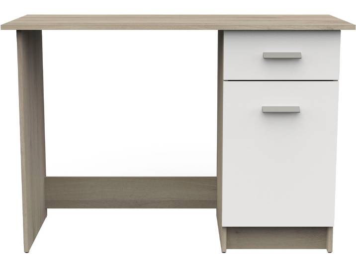 Schreibtisch DEMEYERE GROUP Osiris , weiß (kronberg eich, kronberg eich), B:108,4cm H:75cm T:44,8cm, Tische, Schreibtisch, Schreibtisch 1Turig 1 Schublade