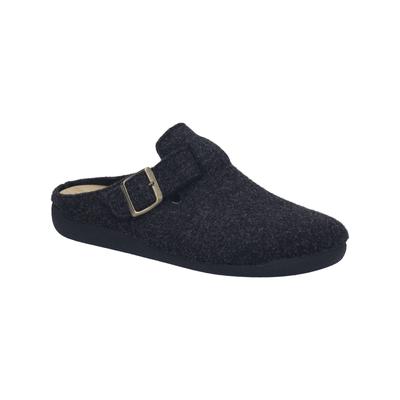 Hausschuh JOSEF SEIBEL "Carson", Herren, Gr. 43, grau (anthrazit), Obermaterial: 100% Textilmaterial TEXMAT., Schuhe Hausschuh
