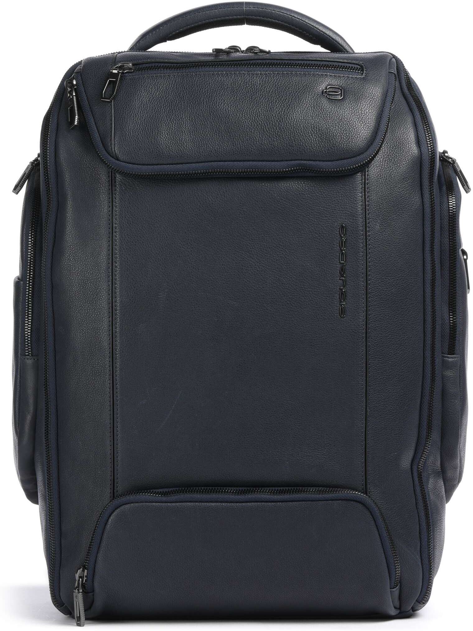 Piquadro S134 Rucksack aus Leder, blau