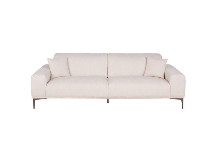 Canapé 3 places en tissu polyester tramé beige