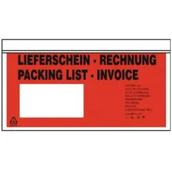 Debatin, Lieferscheintasche, Dokumentenversandtaschen DINlang Lieferschein/Rechnung VE=500 Stück (dl, 500 Stk.)