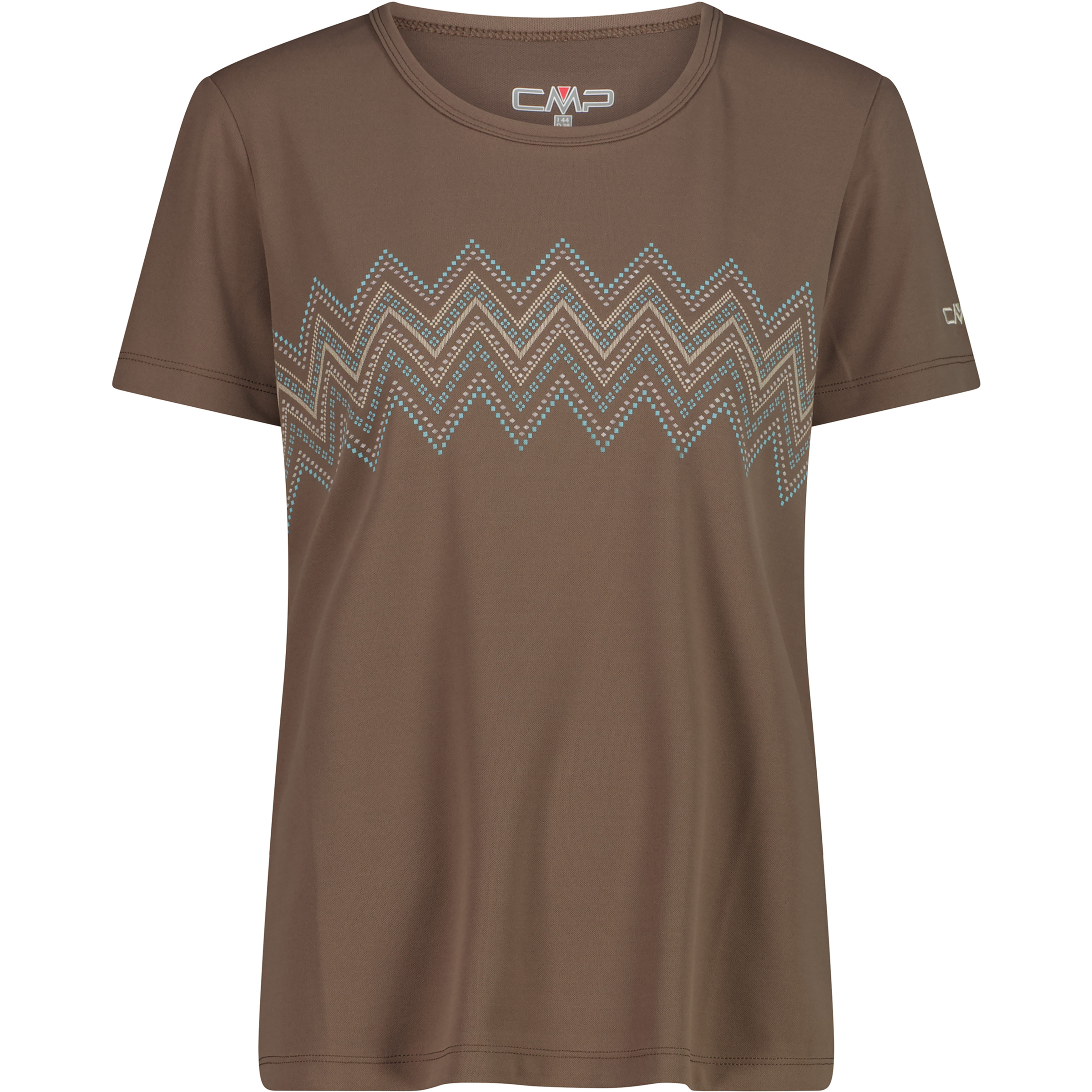 CMP Print Damen T-Shirts braun Größe S Trekking Geruchsneutralisierend