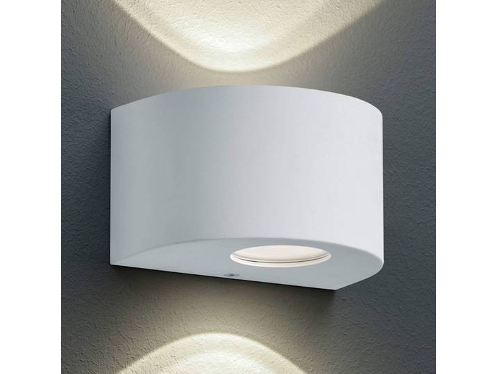 Reality Leuchten LED Außenwandleuchte Rosario, weiß / opal, Kunststoff, Modern