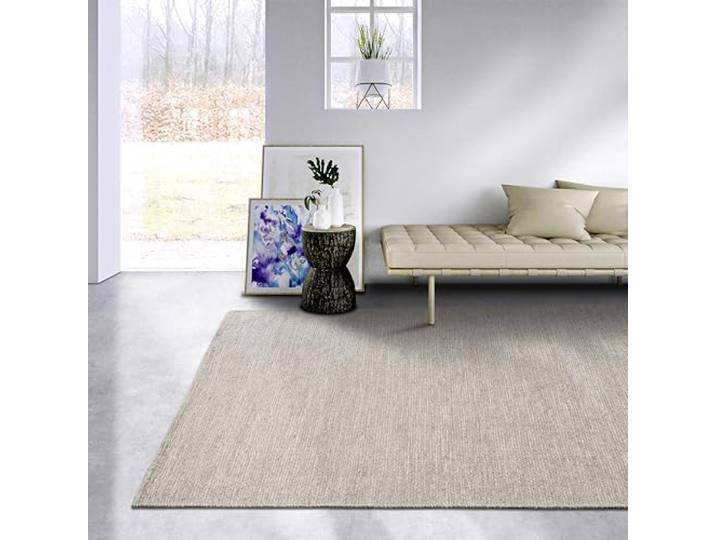 Elle Decoration Wollteppich Pradesh - Natur Wohnzimmerteppich - Handgewebt - Boho Teppich Wolle für Wohnzimmer, Schlafzimmer, Esszimmer, Flur, Küche - Linen Weiß, 160x230cm