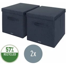 2 LEITZ Aufbewahrungsboxen grau 33,0 x 38,0 x 32,5 cm