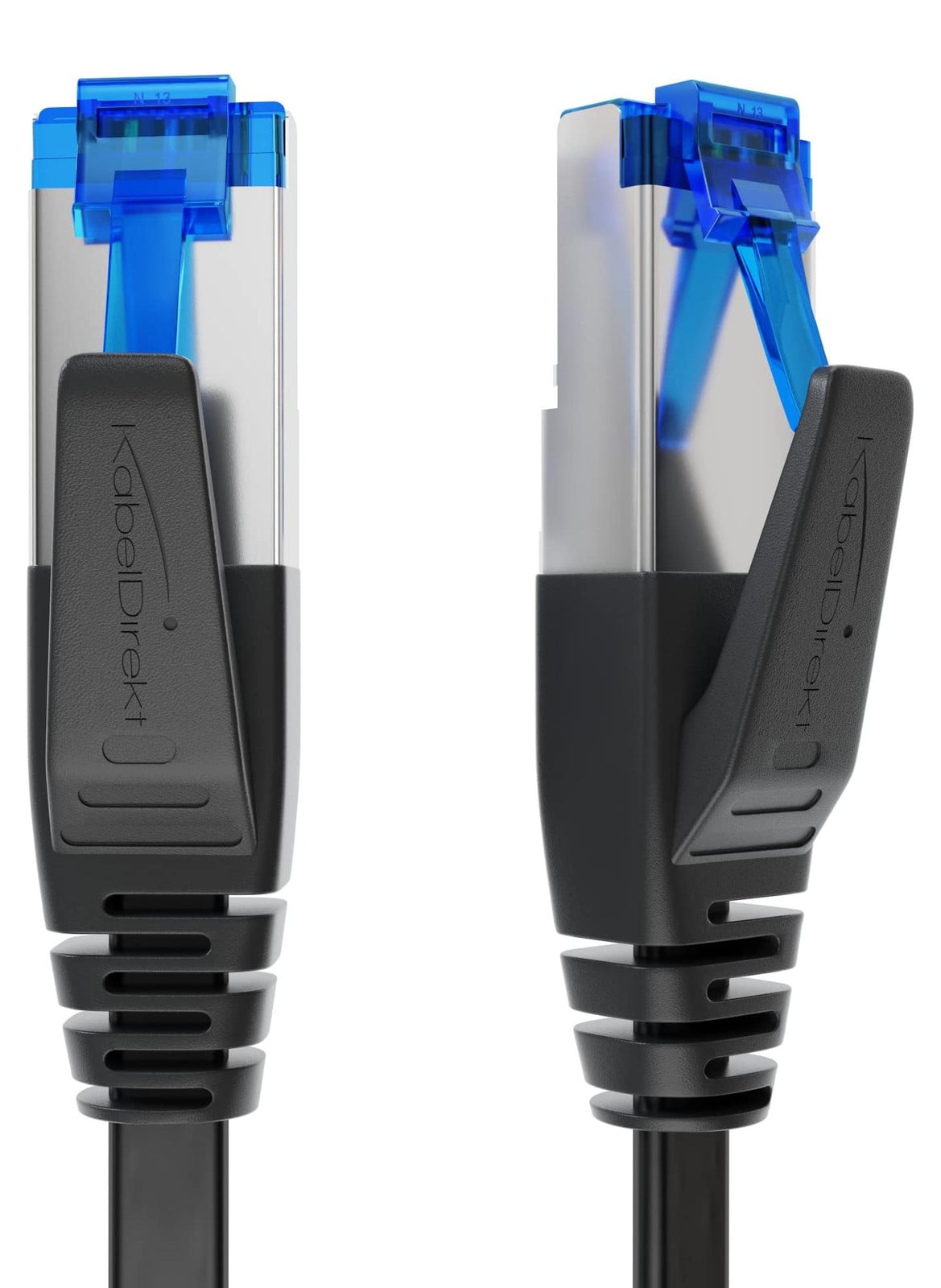 KabelDirekt Platte LAN-kabel CAT7, 12,5 meter, zwart