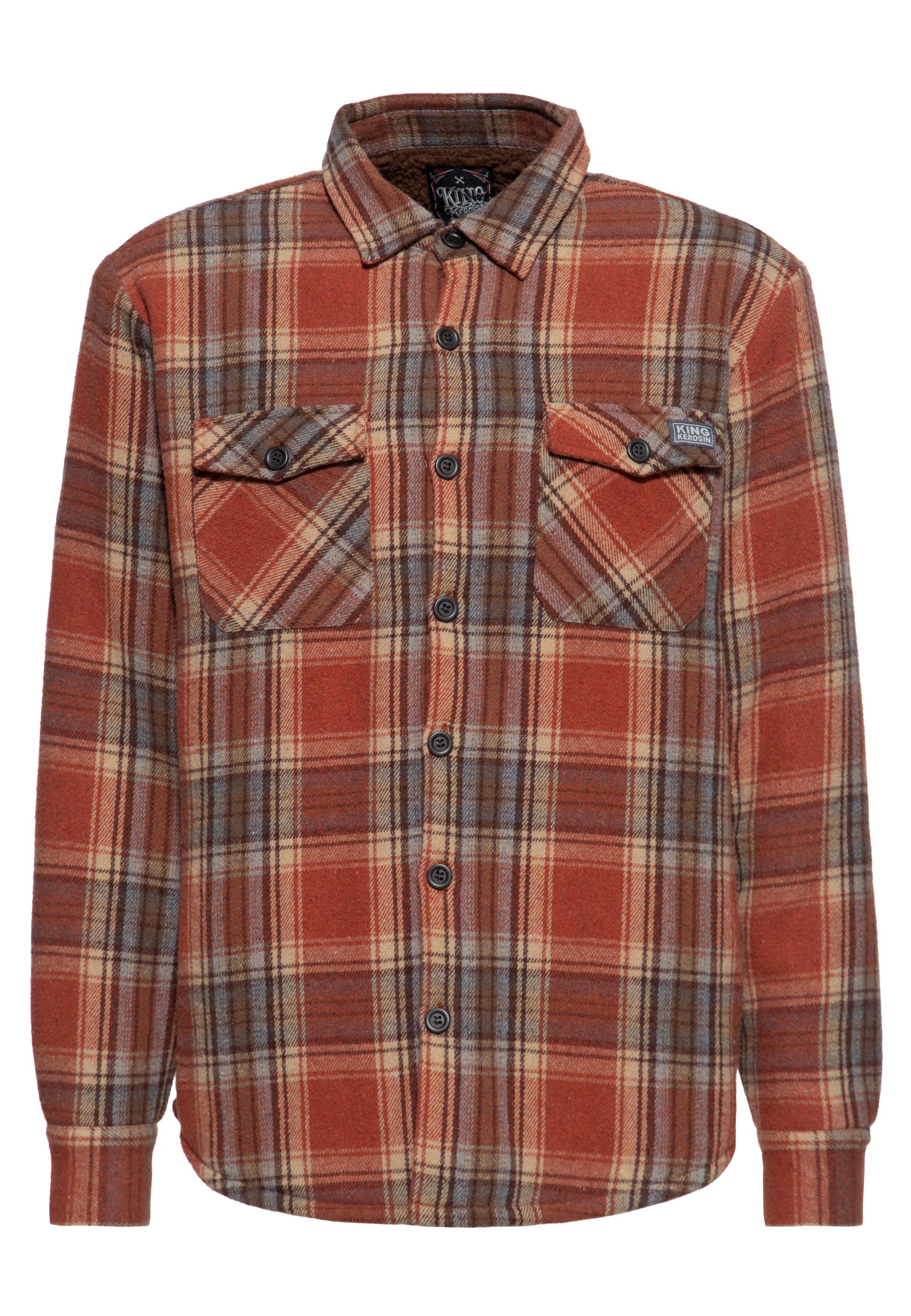 King Kerosin Herren Flanell Winterhemd