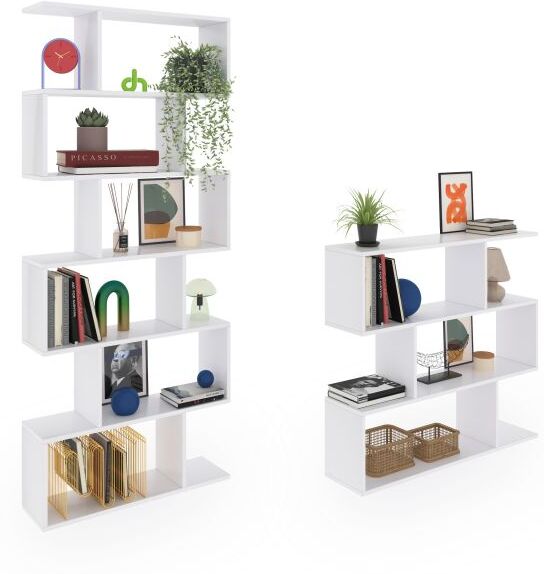 duehome Pack estantería de diseño modular Zoe - Blanco Brillo