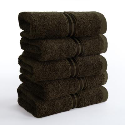 Gaestehandtuecher HAMMETEX "5er Set, 30x50 cm, weich & saugstark, 100% Baumwolle", braun, B:30cm L:50cm, Frottier, Frottee, Handtücher, mit Bordüre, einfarbig, Schlaufe, 100% Baumwolle Frottee