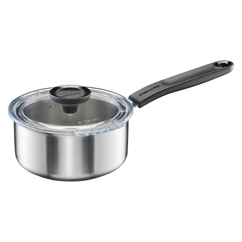 Fiskars PAN SAUCE FF 1.5L WITH LID 1072315 (Stielkasserolle, Aluminium, Edelstahl, 18.40 x 17.50 cm) (1072315)
