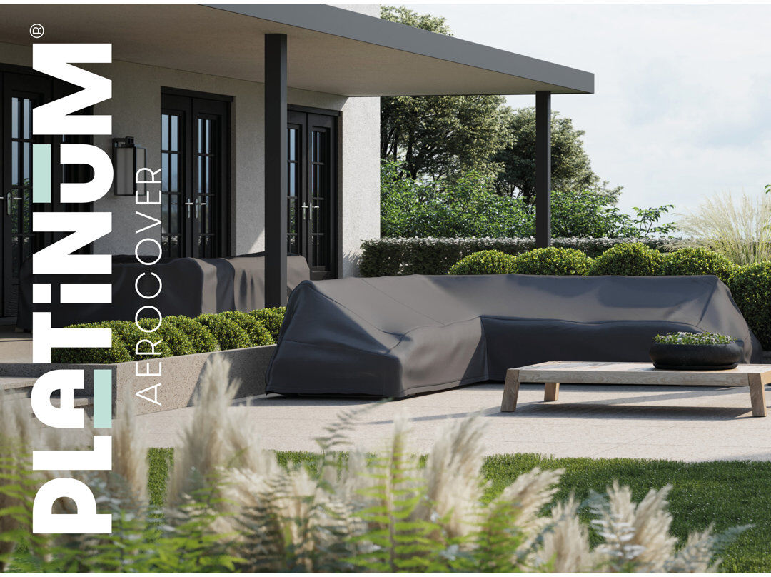 Pacific Lifestyle Aerocover by Platinum - L-Shape Garden seating set Aerocover Anthracite 70 cm H x 255 cm W x 100 cm D