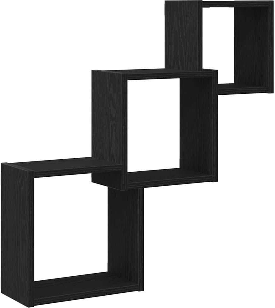 vidaXL Étagères murales cubiques en chêne noir 68x15x68 cm