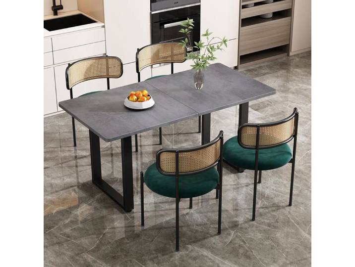 Table à Manger avec 4 chaises de Salle à Manger Table Basse de Loisirs Chaise de Loisirs en rotin pour Cuisine Salon Ensemble de 5