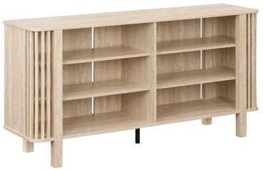 Costway 59 Inch TV Stand for TVs Up to 55 Inches with Adjustable Shelves-Natural