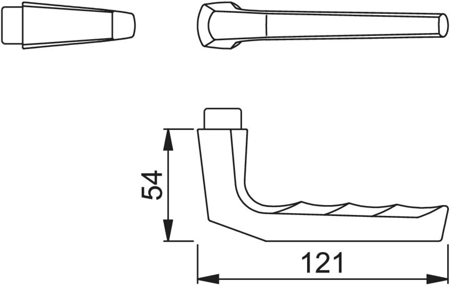 Hoppe Türdrückerpaar Frankfurt 117L Alu.F1 o.Rosetten VK 8mm (507634)