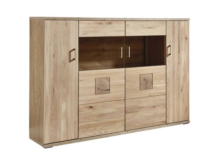 Livetastic Highboard, Alteiche, Kunststoff, Eiche,Eiche,Eiche,Eiche,Eiche, massiv,massiv,massiv,massiv,massiv, 8 Fächer, 180x124.6x37.4 cm, Made in EU, Beimöbel erhältlich, stehend, Kleinmöbel, Kommoden, Highboards