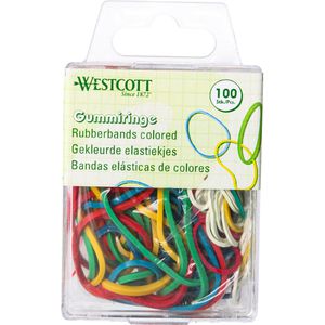 Westcott Gummiringe E-10582 00, Größe sortiert, bunt, 30g