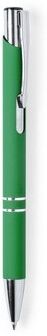 Stylo bille publicitaire Zromen caoutchouc aluminium vert