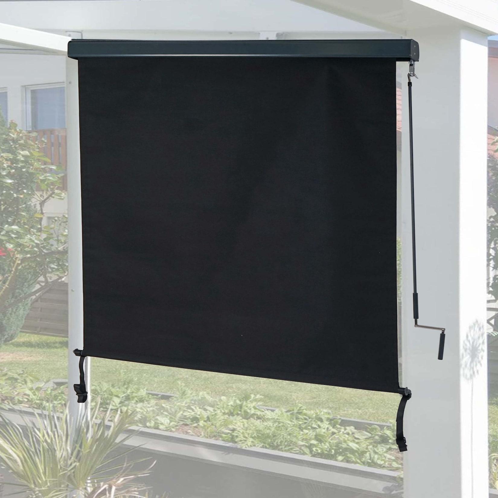 Vertikalmarkise MCW-F42, Senkrechtmarkise Sichtschutz Außenrollo Rollo, UV-Schutz 50 Stoff ~ 250x180cm, schwarz