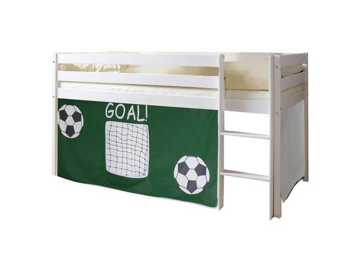 Livetastic Hochbett, Grün, Weiss, Holz, Kiefer, vollmassiv, 90x200 cm, nur für Rollroste geeignet, Baby- und Kindermöbel, Kinderzimmer & Jugendzimmer, Kinderbetten, Hochbetten