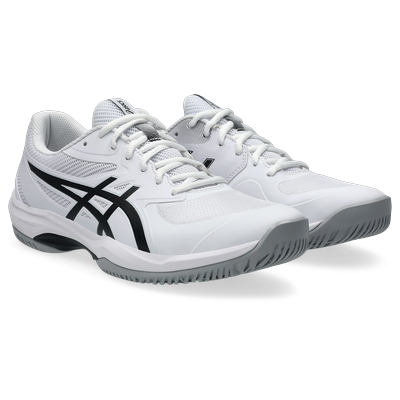 Tennisschuh ASICS "GAME FF", Herren, Gr. 46,5, weiß, schwarz, Textil, Schuhe, Multicourt-Schuh, Allcourt-Schuh