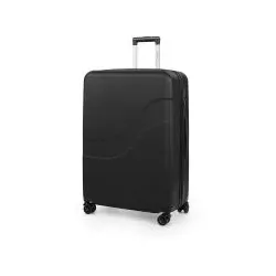 Suitline Wave – Großer Reisekoffer 75 cm, Hartschalenkoffer ABS, TSA, Packvolumen 108 L, Schwarz
