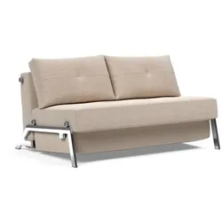 INNOVATION LIVING Schlafsofa Cubed Chrom Stoff Sand Grey 140 cm